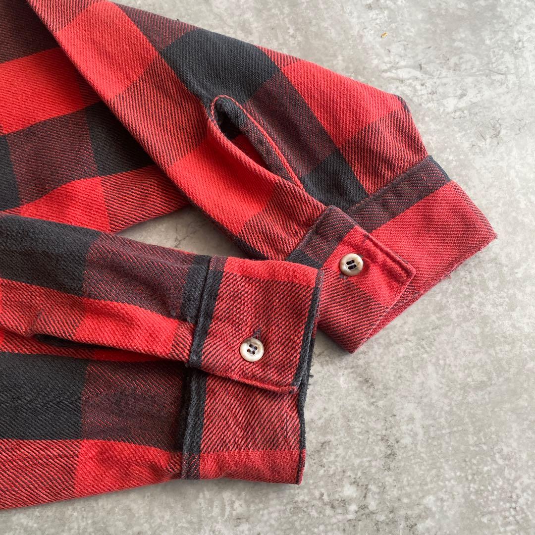 80s DAKOTA FIVE BROTHER ネルシャツ USA製 赤×黒 L