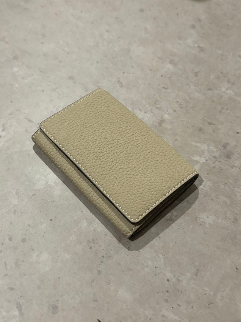 ボナベンチュラビジネスカードケース名刺入れグレージュシュリンクレザー