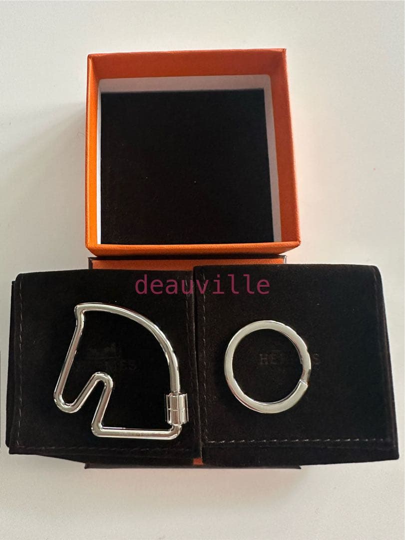 【とーり】新品未使用 エルメス シュヴァル 馬 キーリング Hermes