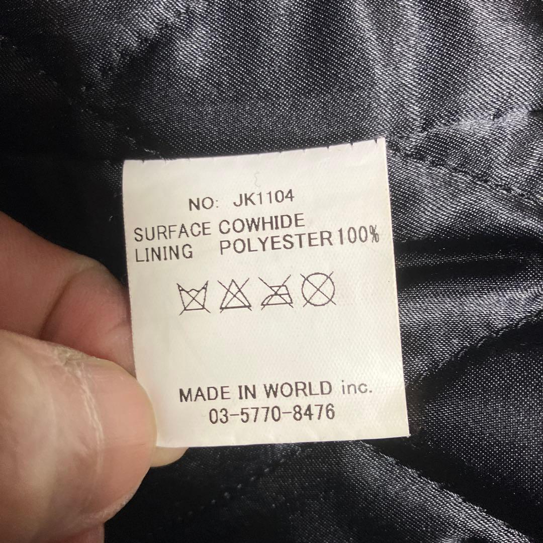 メイドインワールド Knot at All レザーカーコート　ブラック　M