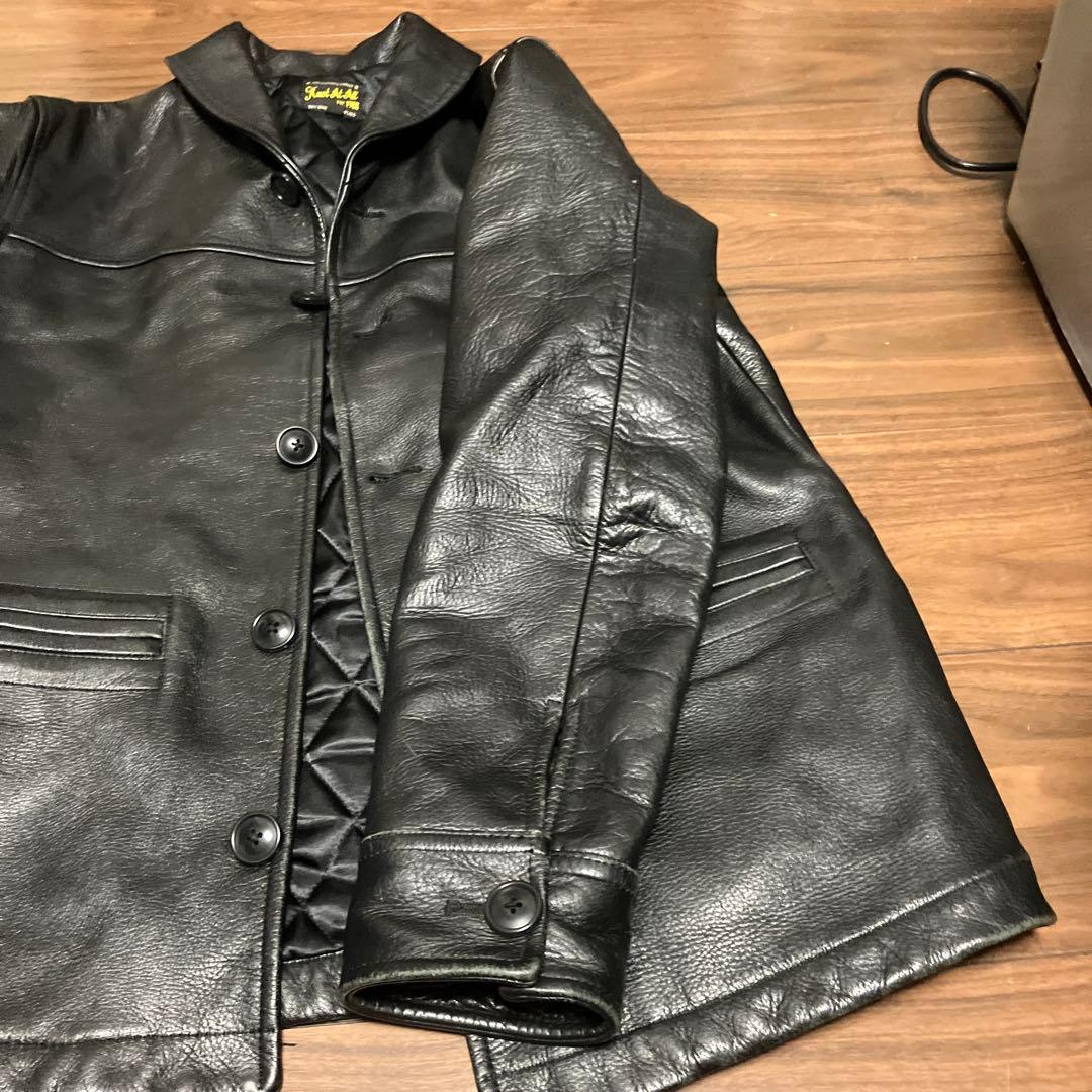 メイドインワールド Knot at All レザーカーコート　ブラック　M