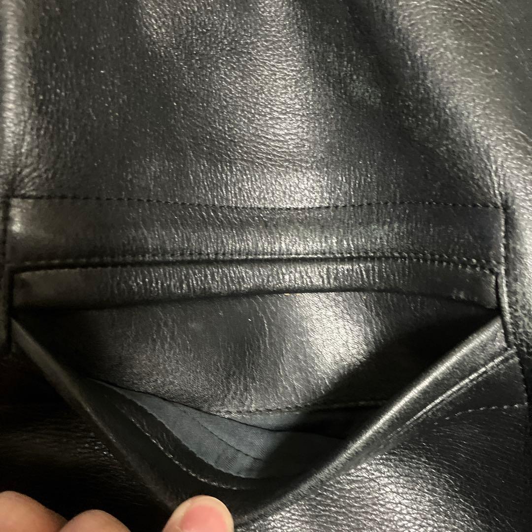 メイドインワールド Knot at All レザーカーコート　ブラック　M