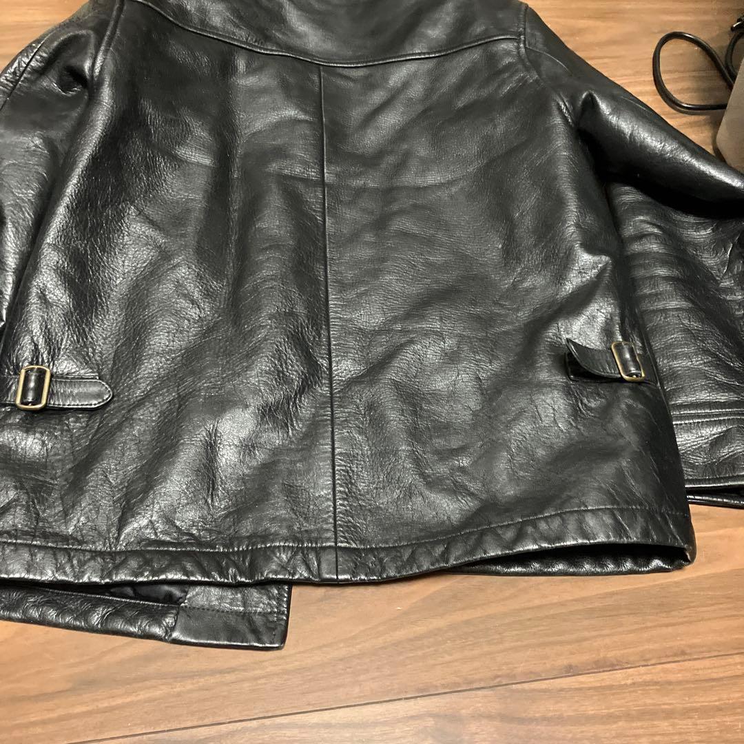 メイドインワールド Knot at All レザーカーコート　ブラック　M