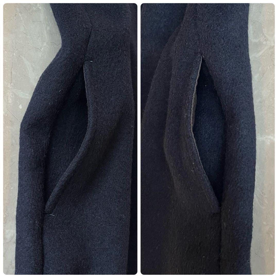 【美品】mizuiroind Aライン　ダッフルコート　ロング　ネイビー