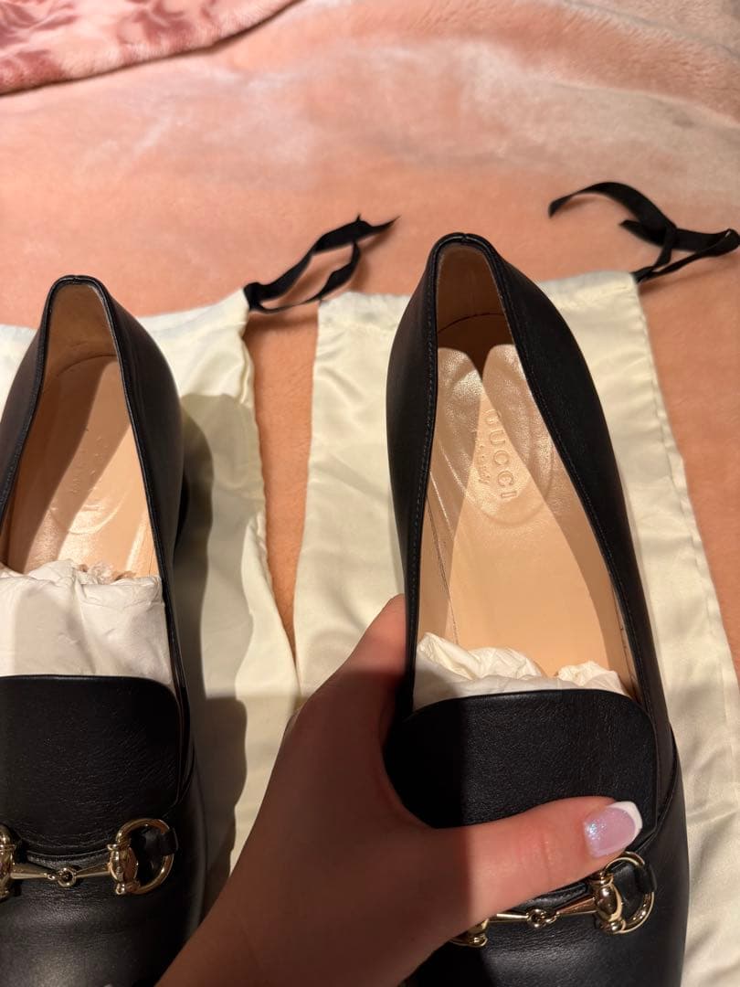 GUCCU 黒レザー ローファー size 39 このキノコ