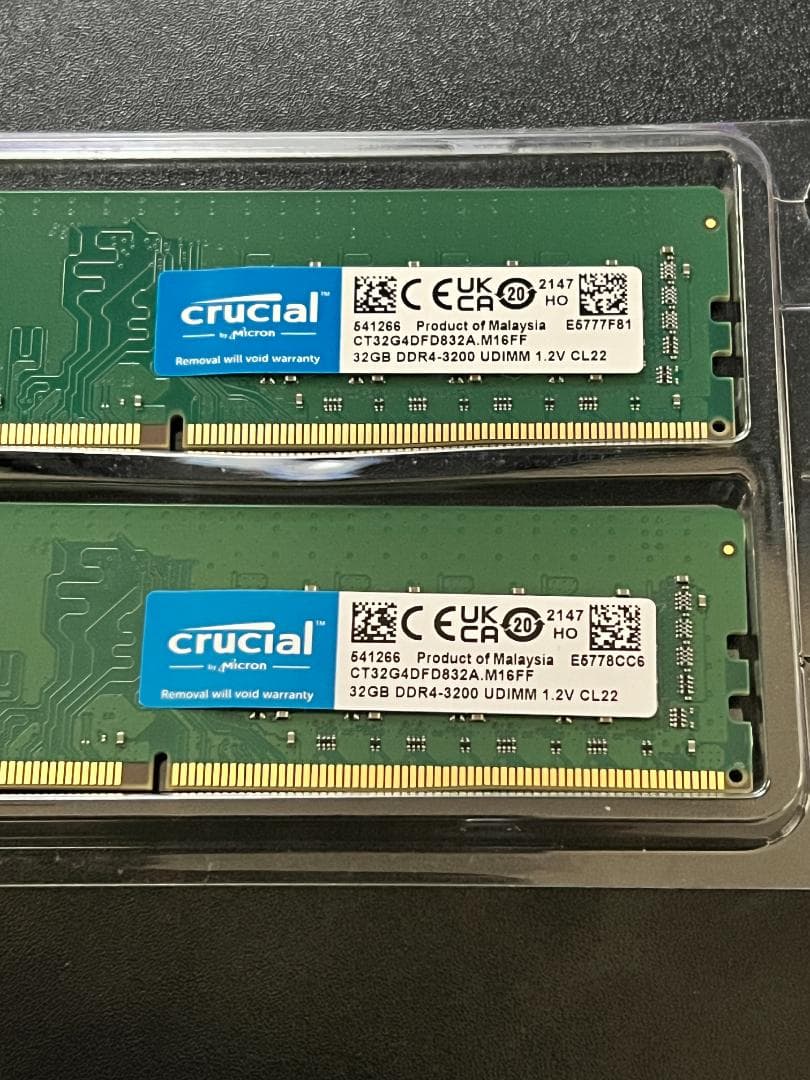 Crucial DDR4 メモリ 64GB (32GB 2枚)
