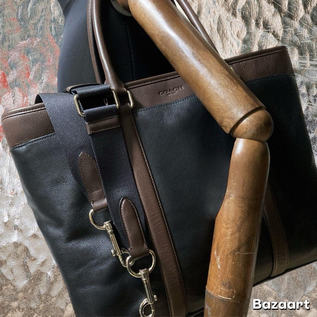 上美品 コーチ 2way ビジネスバック トラベラートート レザー トートバッグ