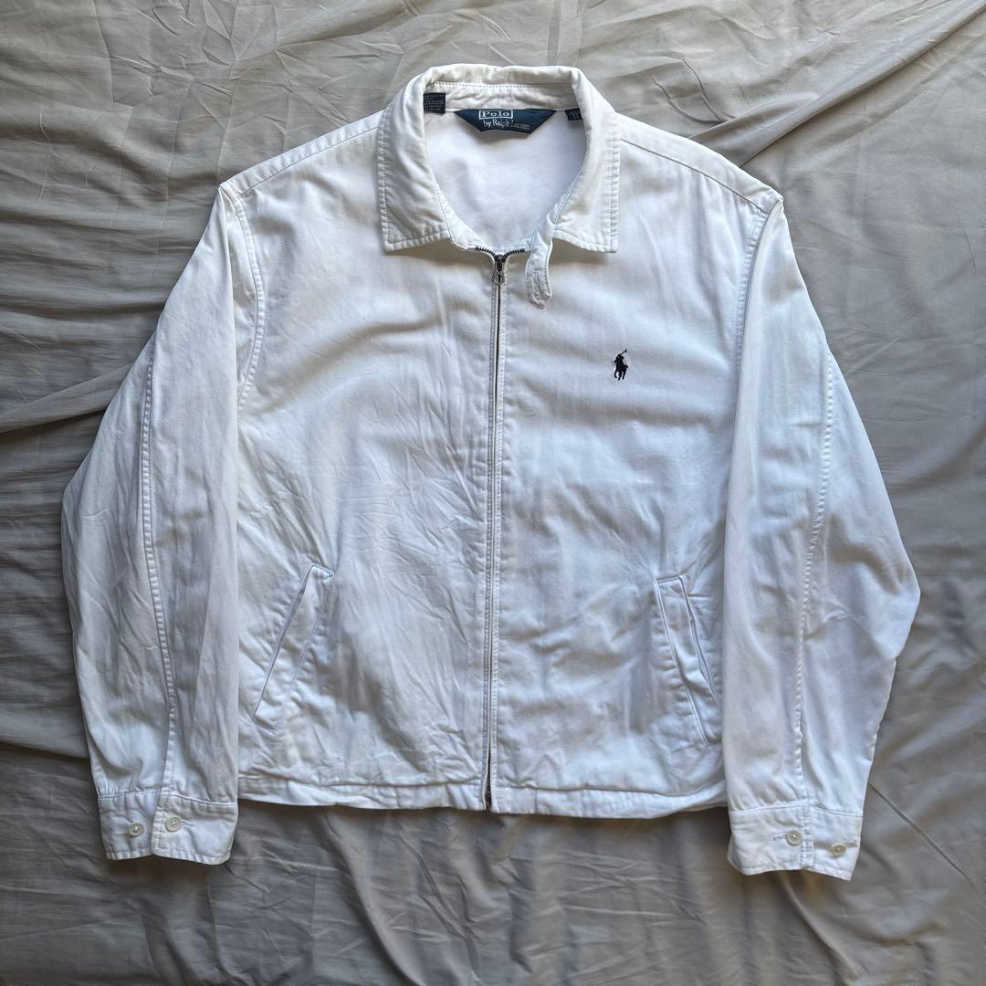 【90s】Ralph Lauren スウィングトップ ホワイト ポニー刺繍