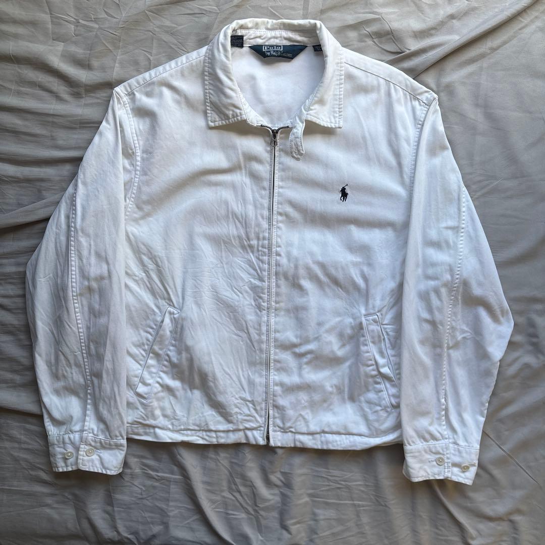 【90s】Ralph Lauren スウィングトップ ホワイト ポニー刺繍