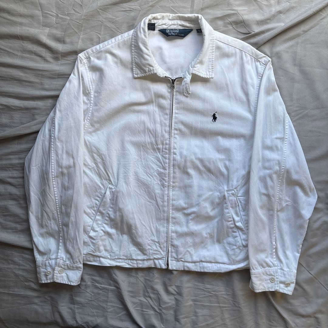 【90s】Ralph Lauren スウィングトップ ホワイト ポニー刺繍