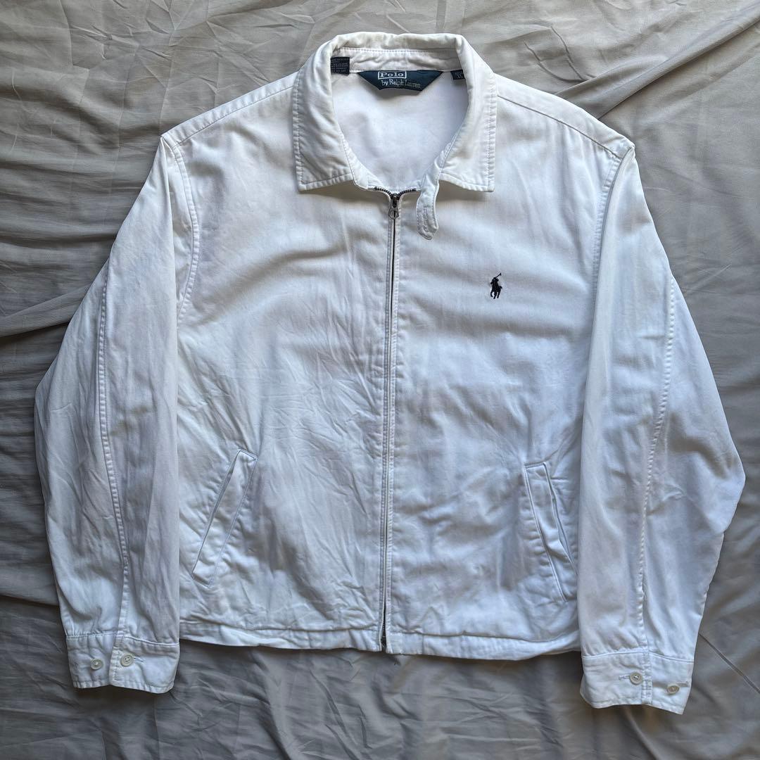 【90s】Ralph Lauren スウィングトップ ホワイト ポニー刺繍