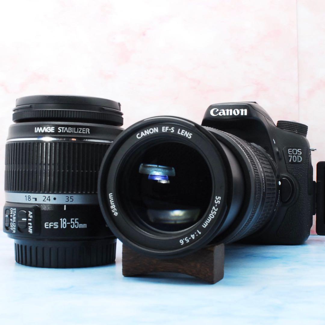 Canon EOS 70D☆手ぶれ補正Wレンズ☆一眼レフカメラ☆Wi-Fi