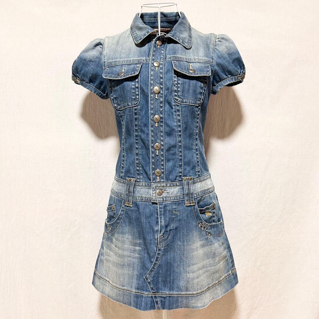 バーバリー ブルーレーベル デニムワンピース デニム ミニスカート ブルーデニム