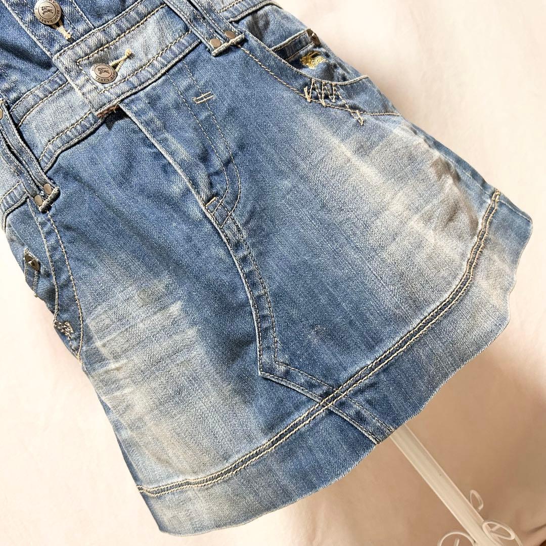 バーバリー ブルーレーベル デニムワンピース デニム ミニスカート ブルーデニム