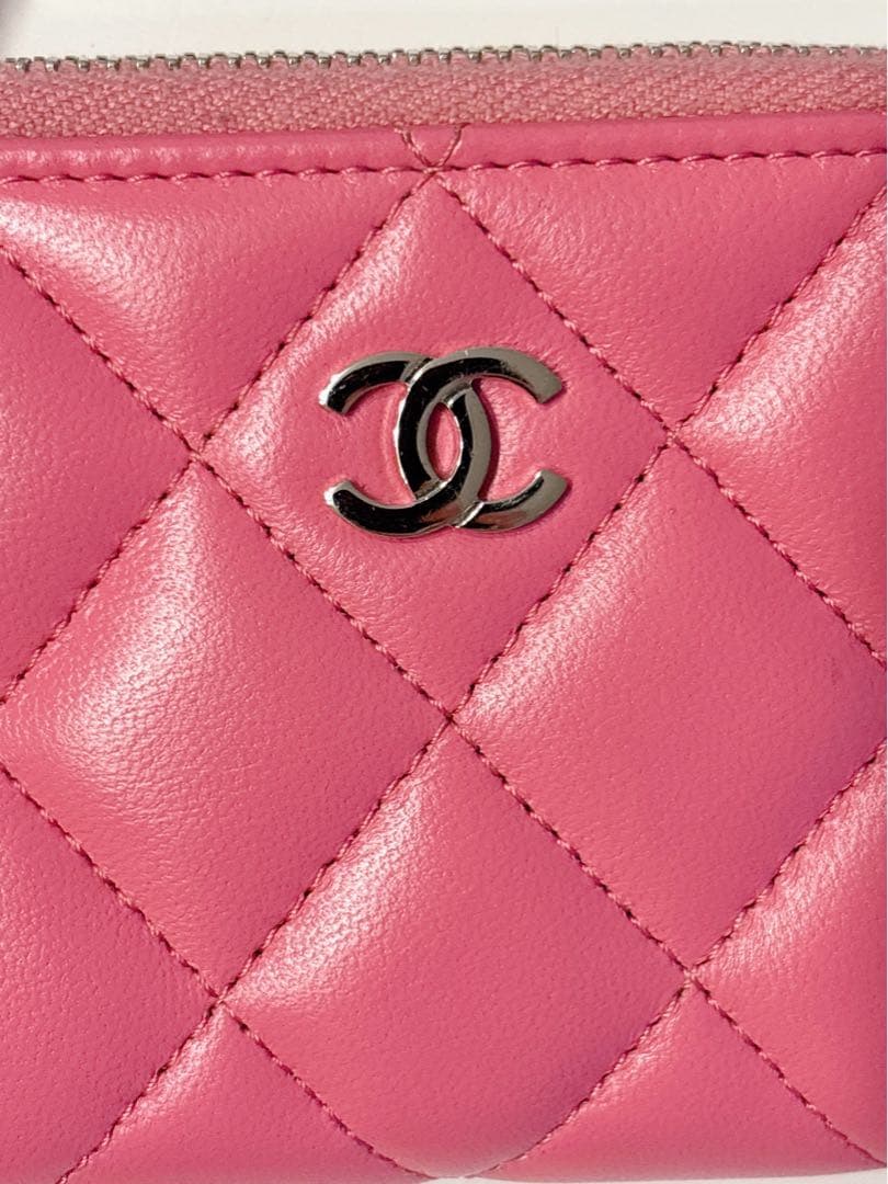 CHANEL キーケース シャネル　パース 鍵入れ ピンク ラムスキン