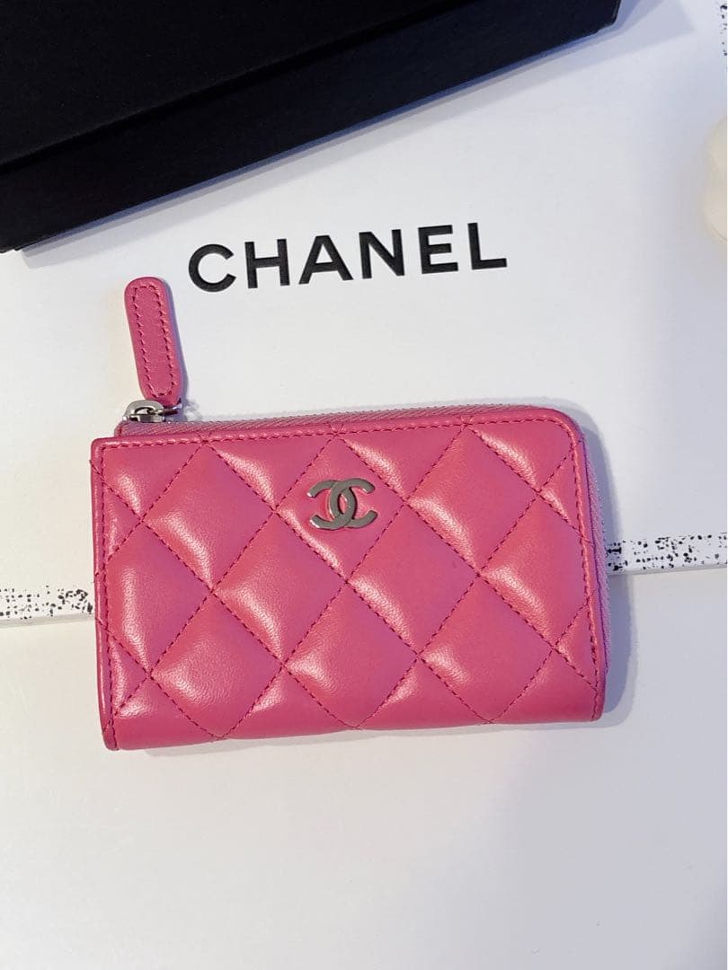 CHANEL キーケース シャネル　パース 鍵入れ ピンク ラムスキン