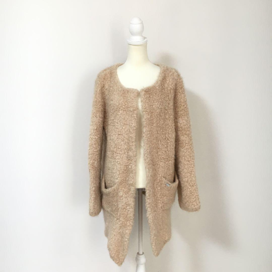 定価24万円　FOXEY フォクシー　カシミヤ マフラー付　ニット　コート