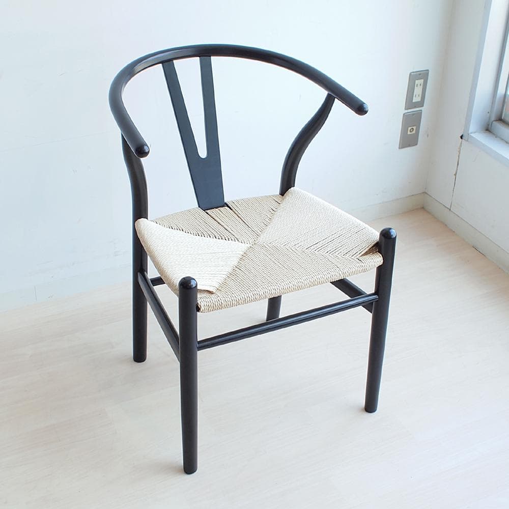 リプロダクト Yチェア ブラック/黒フレーム 椅子 デザイナーズ 北欧 名作椅子