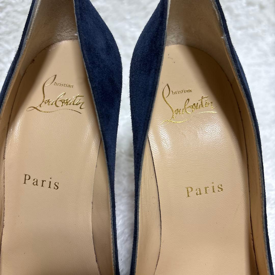 クリスチャンルブタン レッドソール ネイビー ピンヒール 23.5cm