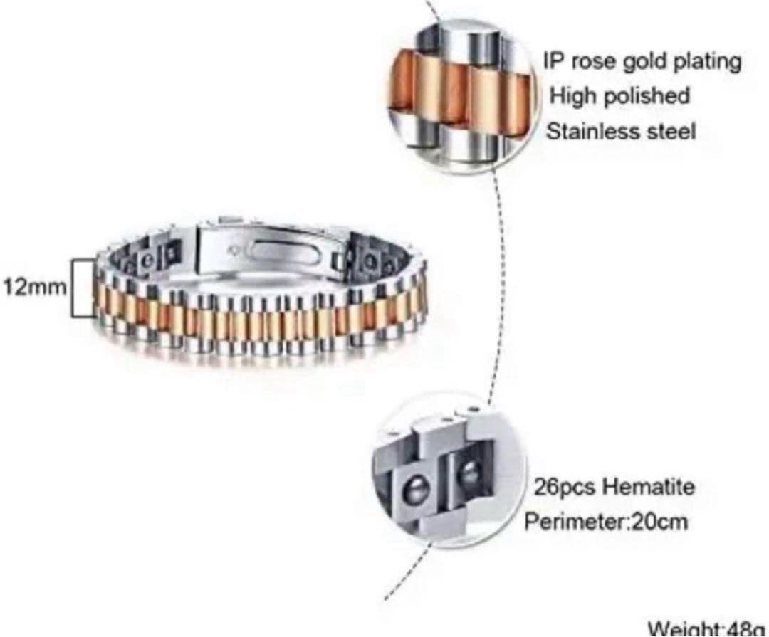 e135 磁気ブレスレット メンズ シルバー チタン シルバー