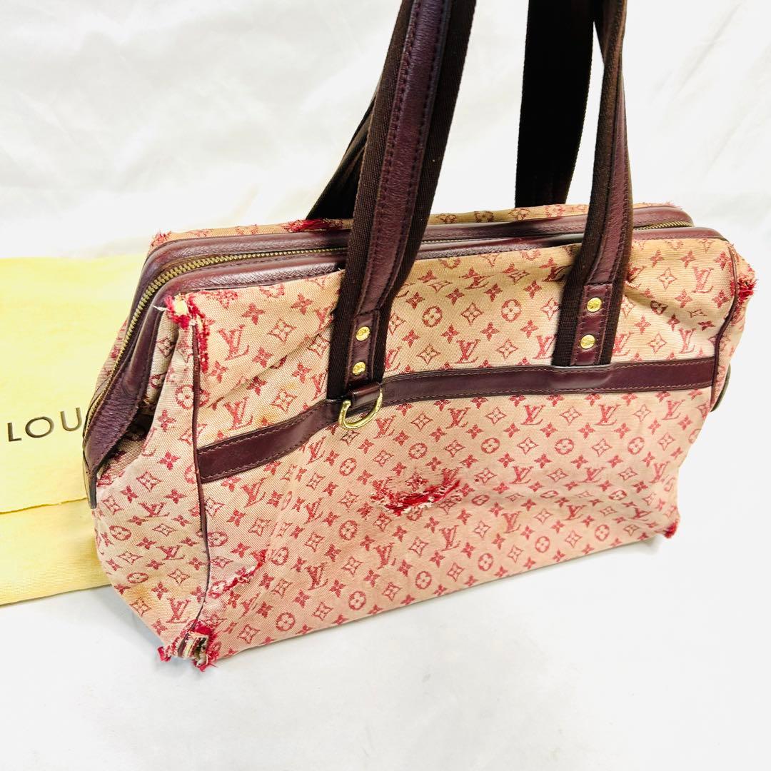 【ルイ ヴィトン】モノグラムミニ　ジョセフィーヌ　チェリー　破れ等なり