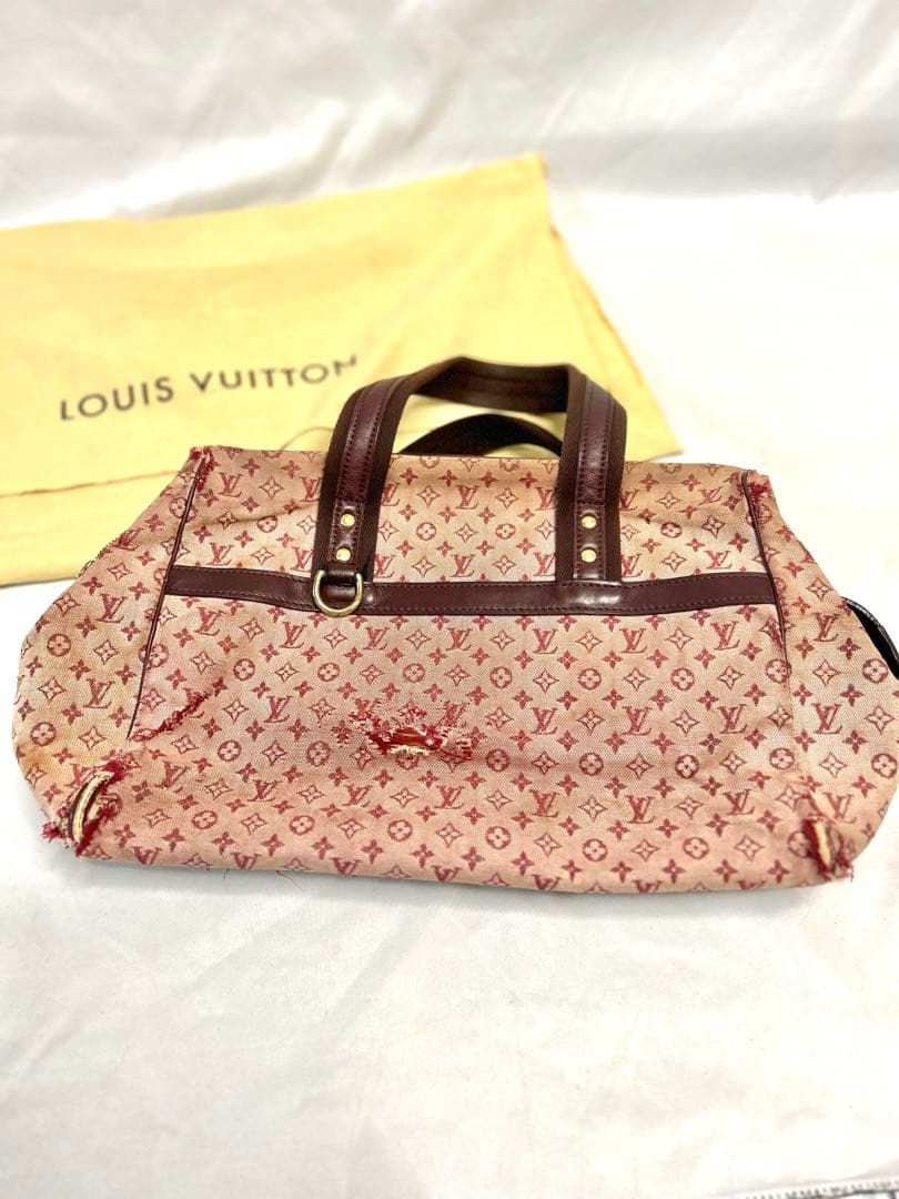 【ルイ ヴィトン】モノグラムミニ　ジョセフィーヌ　チェリー　破れ等なり