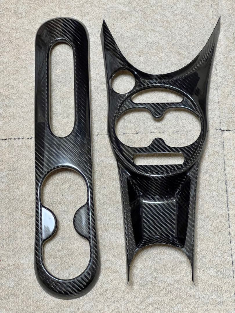 アバルト595/695 ドライカーボン製センターコンソールカバー　前後セット