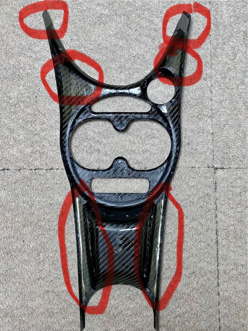 アバルト595/695 ドライカーボン製センターコンソールカバー　前後セット