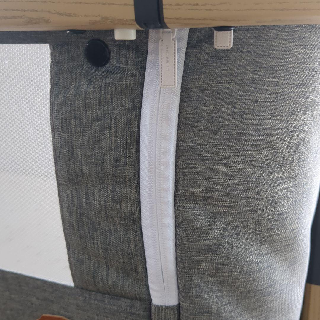 HZDMJ グレー ベビーベッド メッシュサイドパネル 高さ調整機能