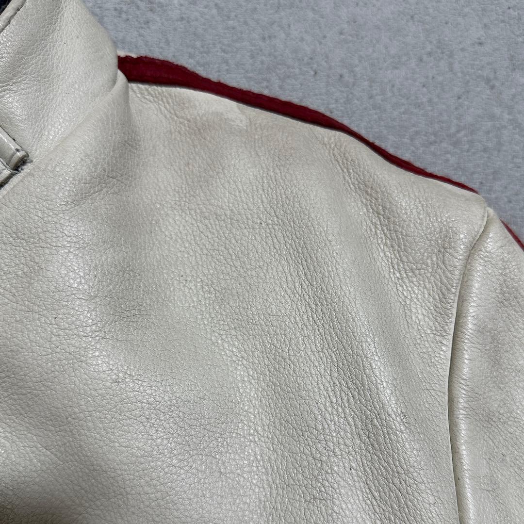 メンズL✨　クラシックレーサー　Schott　シングルライダース　牛革　ホワイト