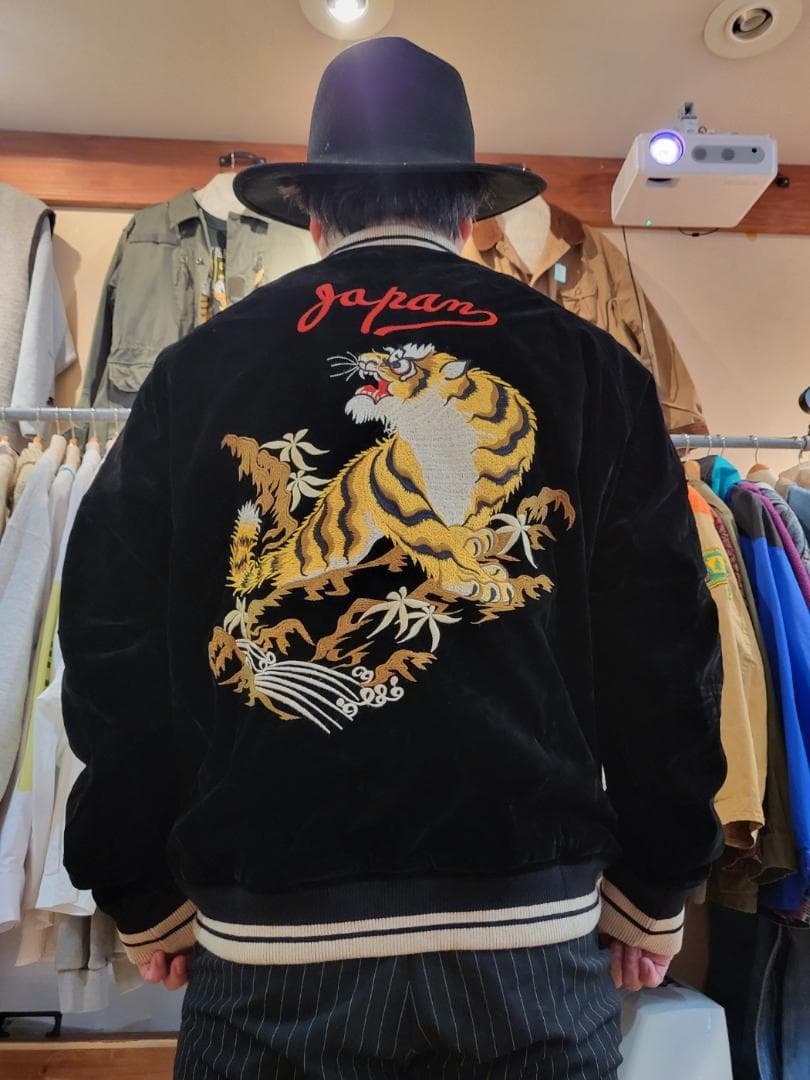 50'sライク刺繍ベロアリバーシブルスカジャン●サイズM●（商品番号4964）