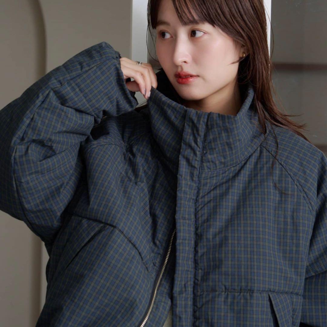 チェック中綿リバーシブルアウター Kastane