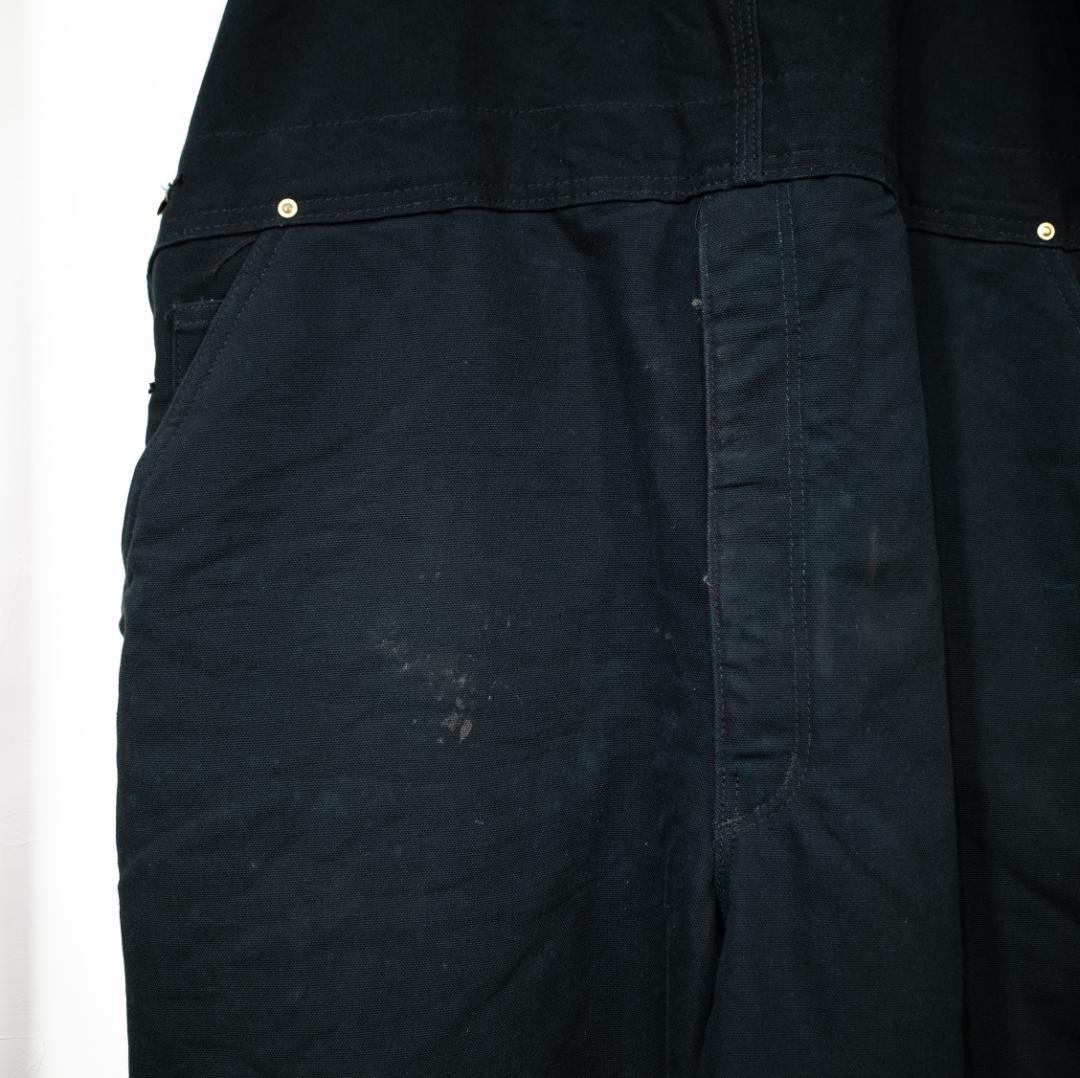 Carhartt 裏地付 ダック オーバーオール R02 46×28 ブラック