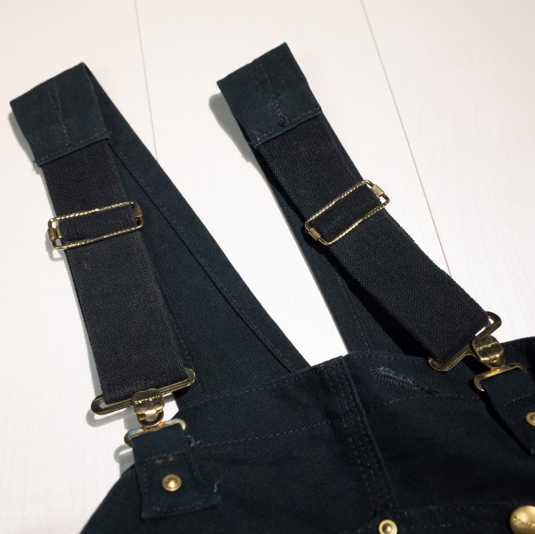 Carhartt 裏地付 ダック オーバーオール R02 46×28 ブラック