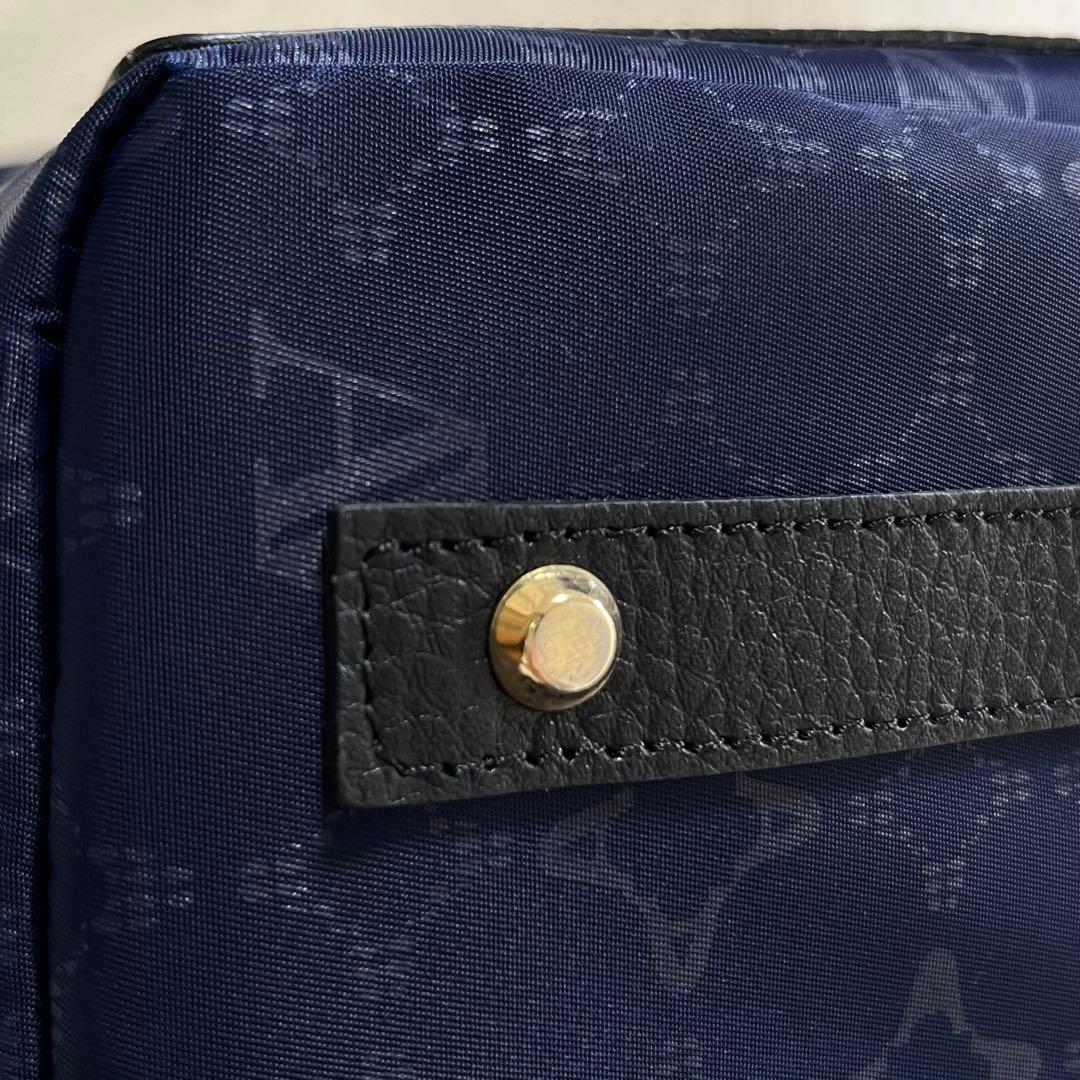 【美品】ATAOリュック バックパック マッシュルーム モノグラム 総柄 青黒