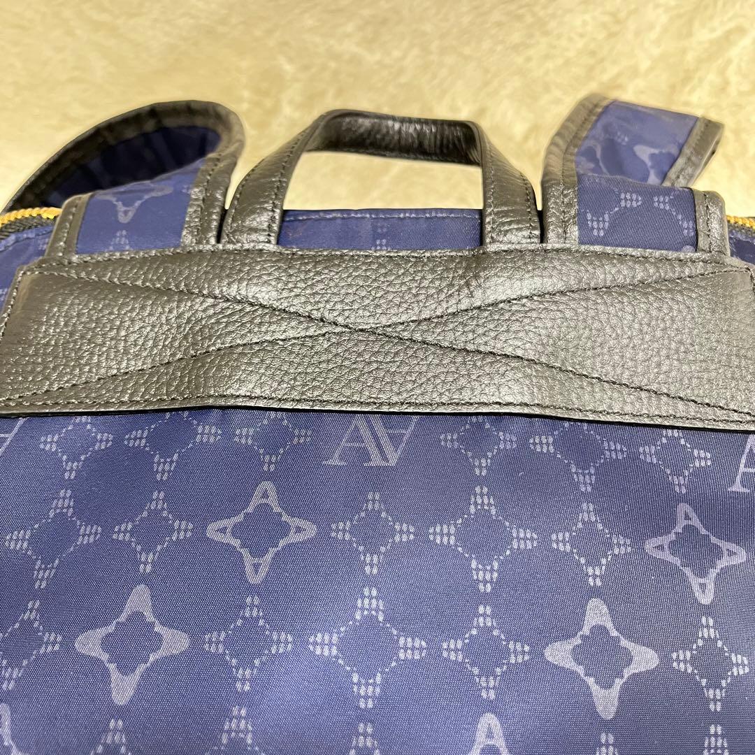 【美品】ATAOリュック バックパック マッシュルーム モノグラム 総柄 青黒