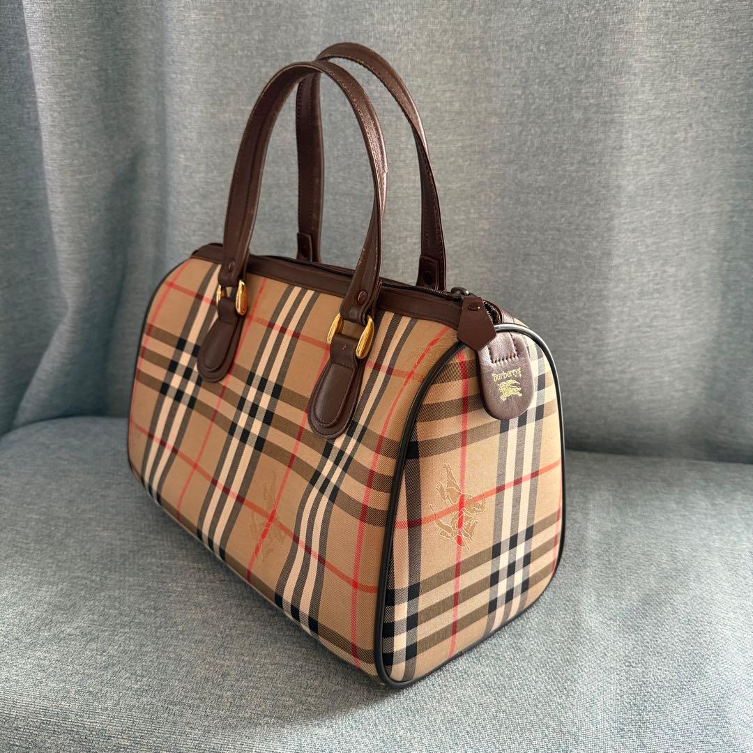 Burberry バーバリー　チェック柄 ボストンバッグ