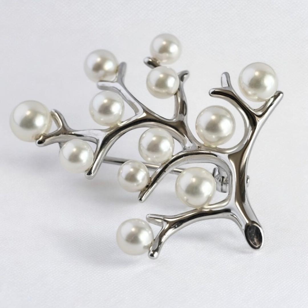 【未使用】ミキモト　幸福の木　アコヤ　本真珠　パール　ブローチ　コサージュ