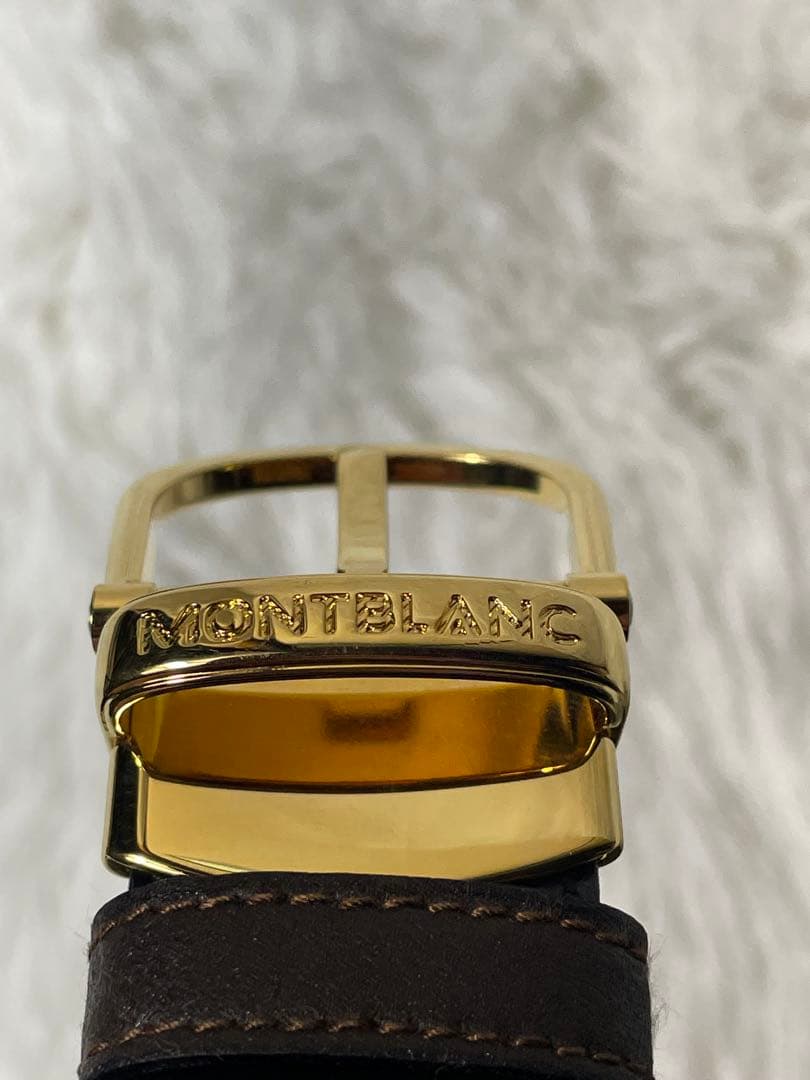 MONTBLANC モンブラン 本革　レザーベルト 黒 ゴールド金具