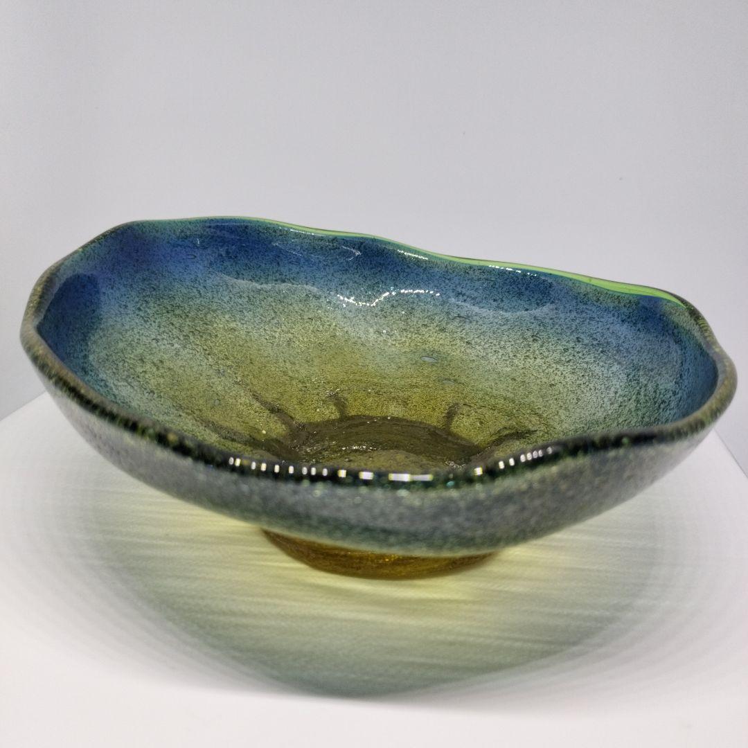 稲嶺盛吉さんの波型ガラス皿3点セット