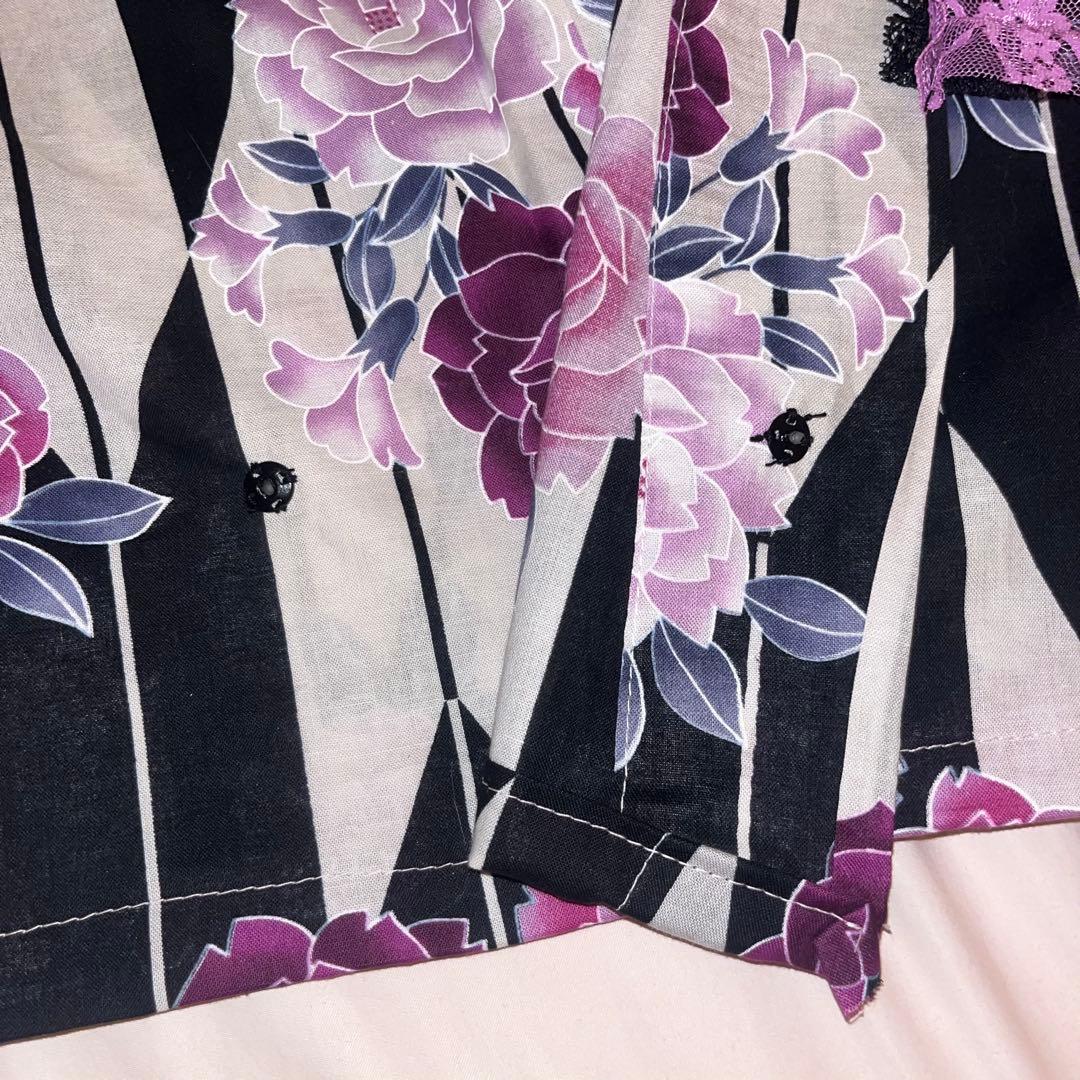 浴衣ドレス 姫ギャル 大人 紫