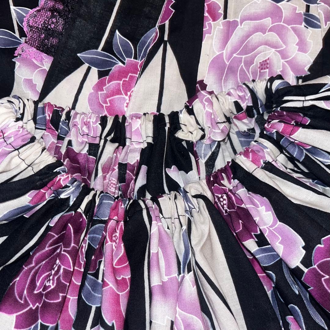 浴衣ドレス 姫ギャル 大人 紫