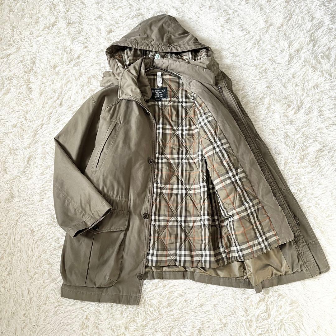 Burberrys　フードジャケット コート ノバチェック 中綿ライナー　玉虫色