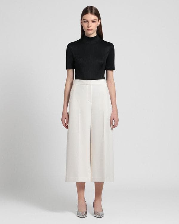 Theory 24SS ウォッシャブル ワイド クロップド パンツ 黒