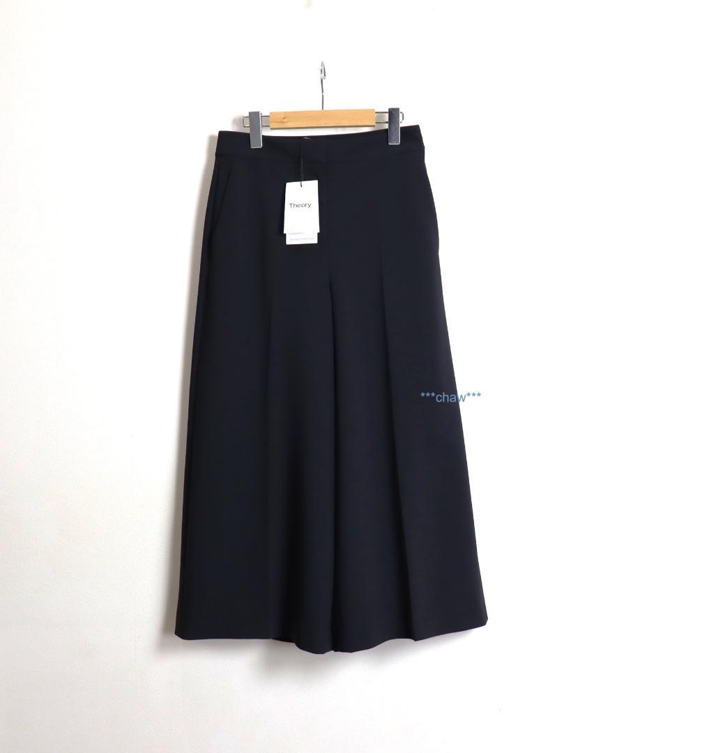 Theory 24SS ウォッシャブル ワイド クロップド パンツ 黒