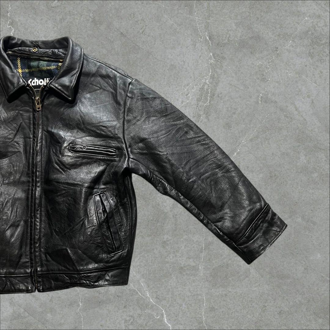 Schott USA製52TALON襟付きシングルライダースジャケット古着XL