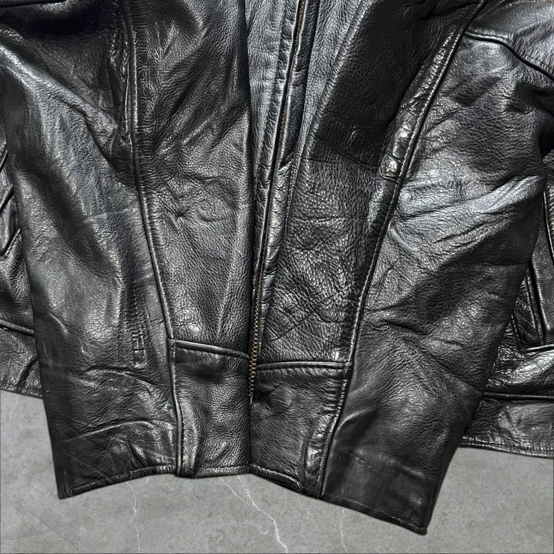 Schott USA製52TALON襟付きシングルライダースジャケット古着XL