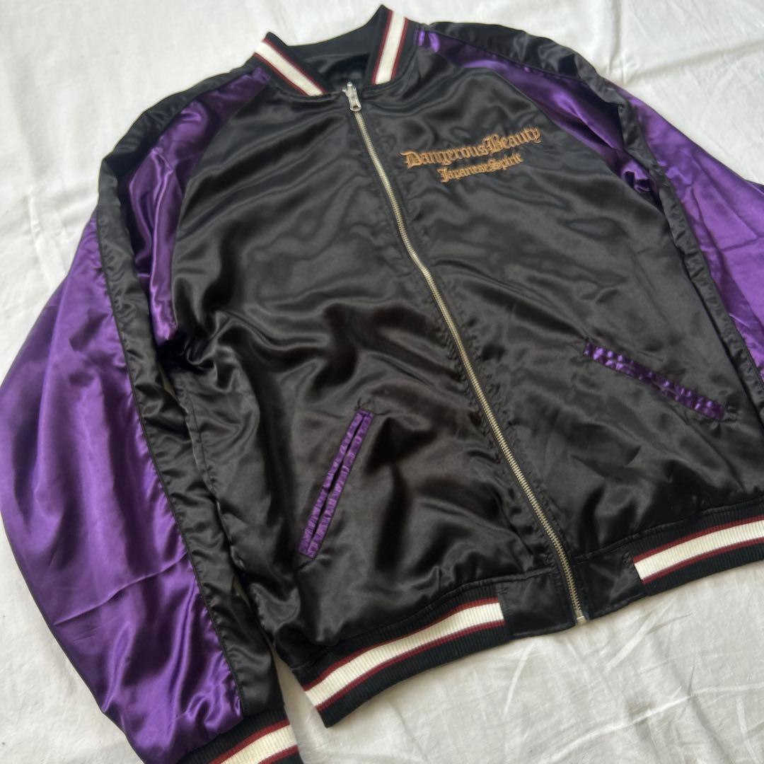 抜刀娘 スカジャン リバーシブル サテンジャケット XL