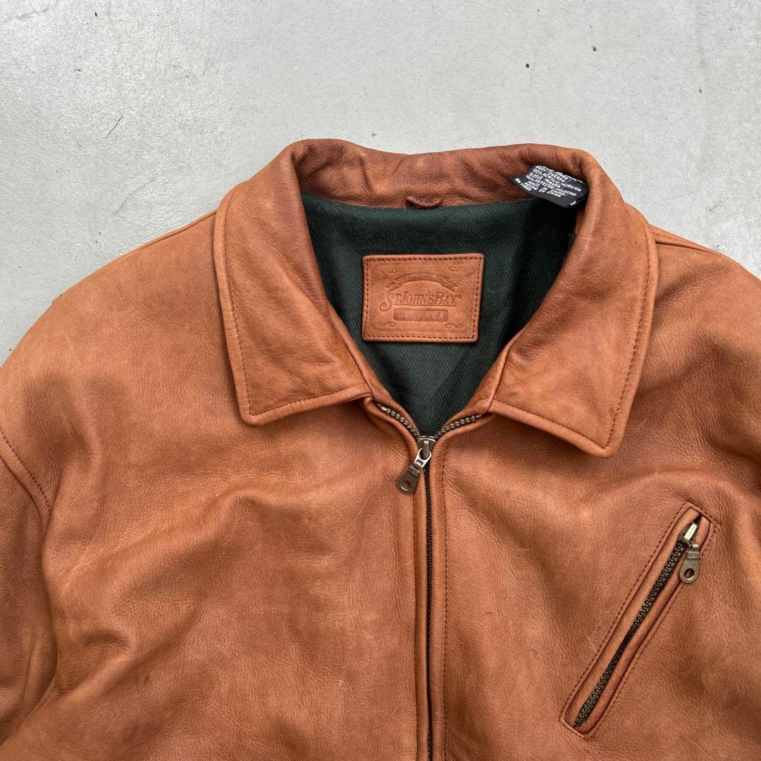 レザージャケット　セントジョンズベイ　ブラウン茶色　本革　ボンバーフライト90s