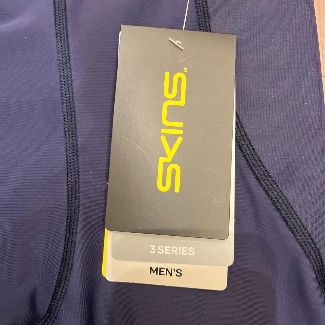 SKINS 3 SERIES メンズ ロングタイツ L ネイビーブルー